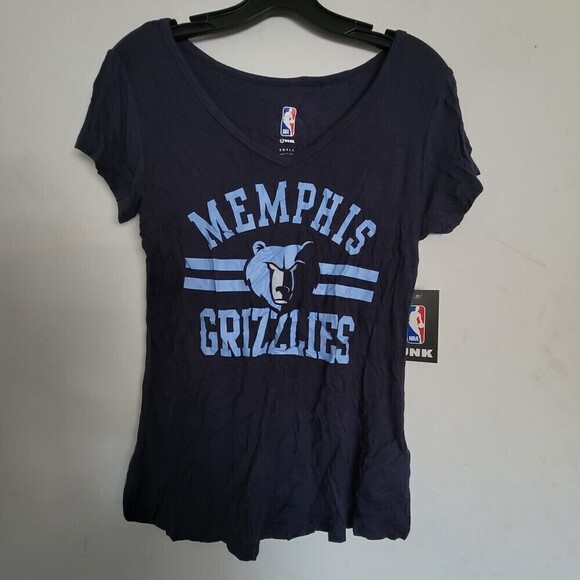 NEW NBA Memphis Grizzlies Spell Out Blue Short Sleeve Tee Shirt Top Size Small - Picture 1 of 11